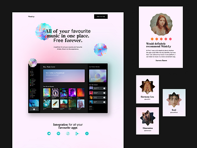 Case Study: MusicLy Landing Page animation interaction responsive design ui ui design ux ui uxui design visual design webdesign