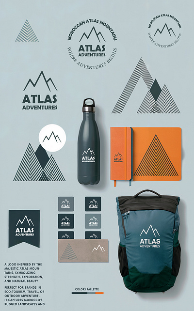 ATLAS ADVENTURES branding graphic design logo