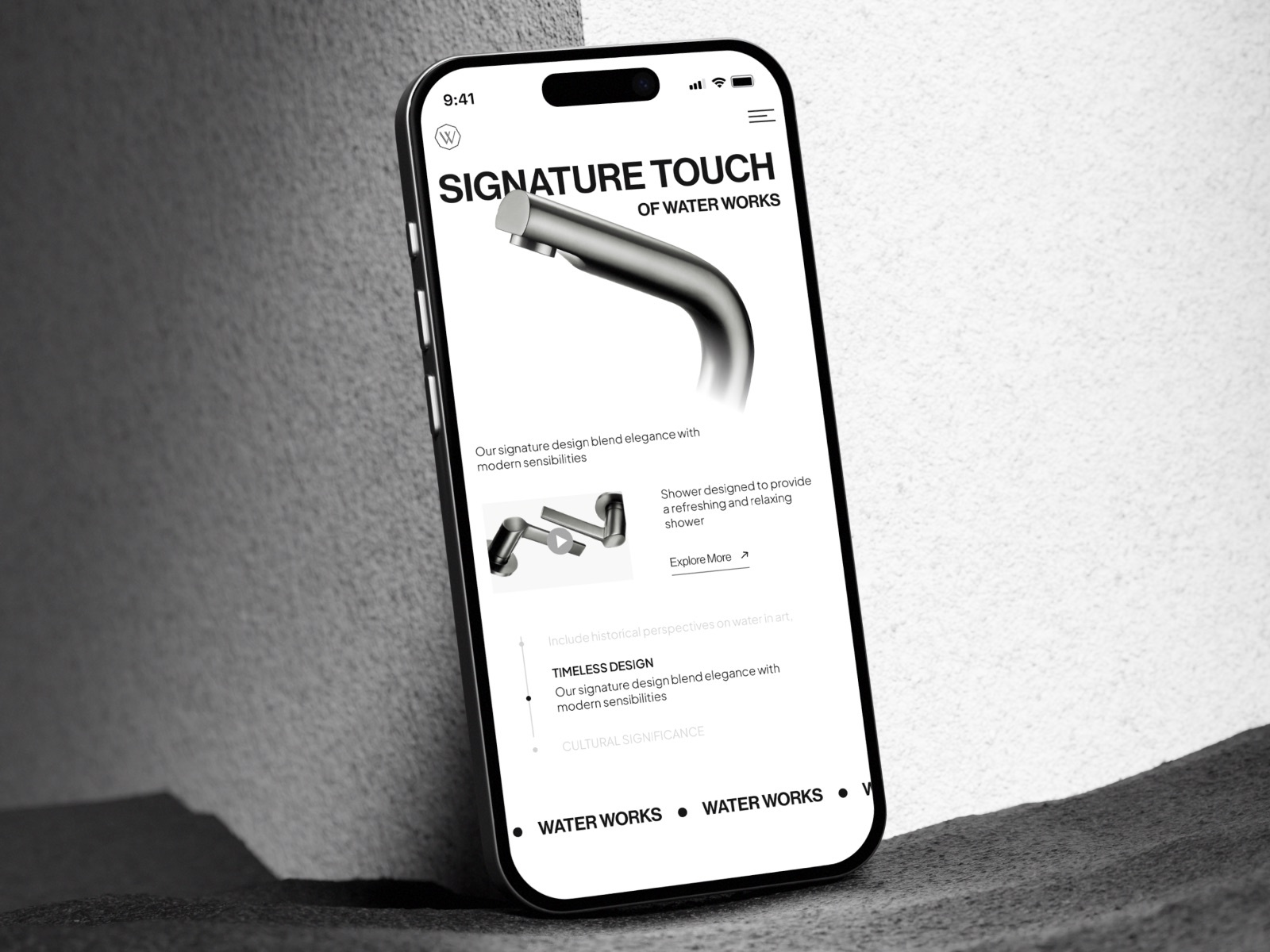 Example of WW - Minimalist Modern Clean Elegant Sink Website Mobile Design