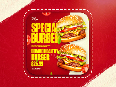 Modern Social Media Poster Design For Fast-Food Brand! fast food campaign