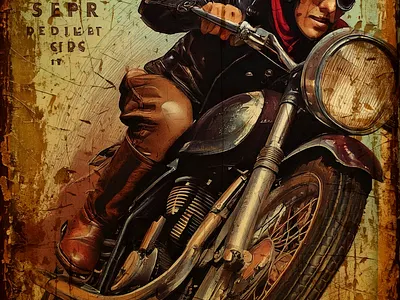 Glory Days vintage motorcycle race poster