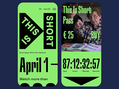 Poster: Dynamic and Vibrant Design for Online Film Ticketing app design call to action countdown countdown timer event promotion festival design film film event landing page mobile design modern typography motion graphics movie movie promotion short ticket sales time user interface visual identity website design