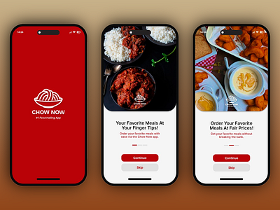 CHOW NOW - Food Hailing App app app design app interface branding chow now creative design digital marketing food food hailing app food ordering graphic design illustration mobile ui mobile ux mockup smartphone app ui user interface ux