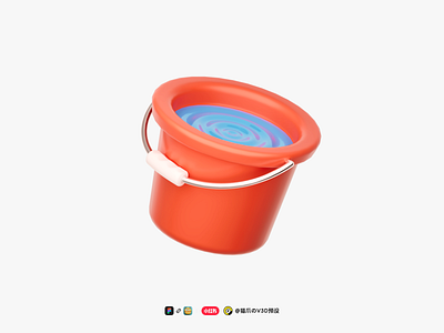 🪣 3D Bucket 3d bucket figma icon v3d vector to 3d water