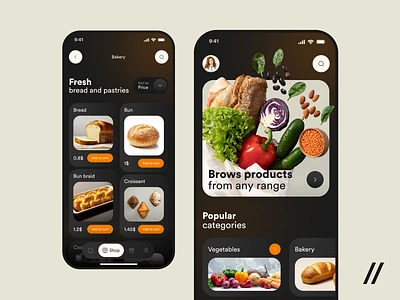 Food Delivery Mobile iOS App alcohol delivery food groceries orange order product design