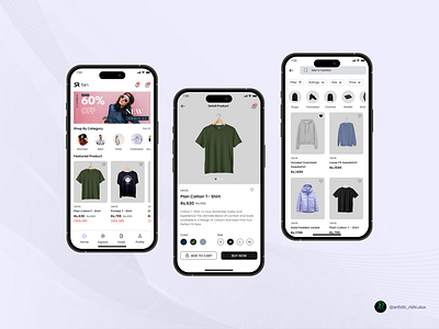 Fashion brand App app design artist artistic rishi cart view clothing app design explore fashion app fashion store home screen list view notification online store order product screen rishikesh malviya ui uiux uiux designer ux