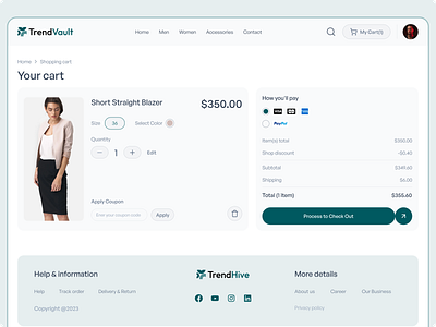 Shopping Cart UI Design brand buy cart buying cart cart ui design cart website ecommarce fashion website product product ui shopping shopping cart shopping ui ui ui design ux ux design website design website product cart website shopping cart