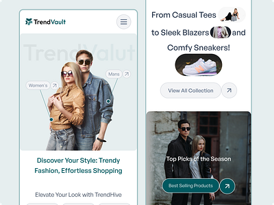 Trend Vault Mobile Responsive Fashion website creative design fashion ui fashion ui design fashion website fashonable website mobile responsive modern design modern ui design modern website ui responsive design responsive ui design responsive website ui design web ui webpage design website website design website home page design website responsive