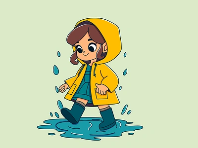 Rain 2d 2d illustration animation branding character design character illustration design digital art graphic design illustration logo ui vector