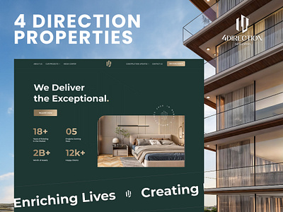 4 Direction Properties landing page real estate ui ux design web design