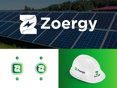 Zoergy Green Energy Logo & Brand Identity Design branding energy logo graphic design green energy logo letter logo logo logo design natural energy logo solar power solar power logo z logo zoergy zoergy green energy logo