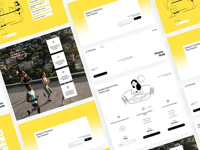 Fitness Workout UI alif animation app design feature hero home landingpage modern portfolio pricing profile site templete ui ui ux design ux web web design website