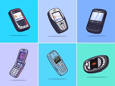 Legend Phones📱 android branding cartoon design device digital doodle electronic flat flip phone gadget icon illustration keyboard legend logo nokia phone smartphone technology