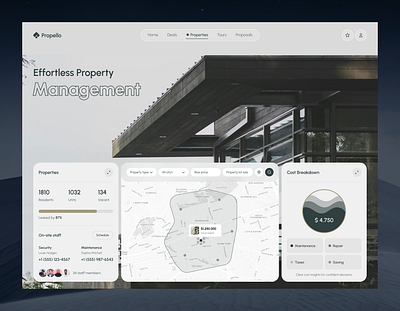 Property Management Dashboard ai app crm dashboard design estate interface product property proptech real estate saas service ui ux web