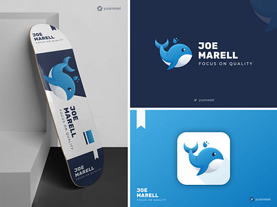 JOE MARELL Creative Agency Logo Design agency brand design branding colorful creative creative logo fish gradient gradient logo graphic design icon iconic illustration logo logo design logos mobile app ui ux whale whale logo