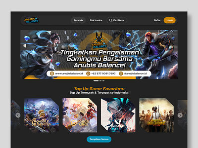 Anubis Balance Website Design anubis anubis balance game game website top up ui ui design uiux website website design