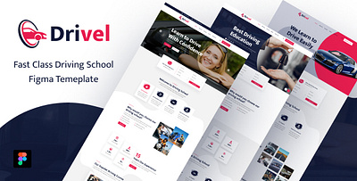 Driving School Figma Template driving driving template figma figma template figma website ui uiux ux website website template