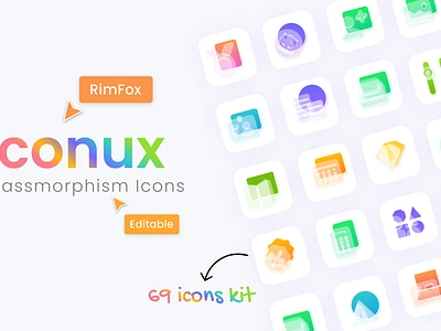 Glassmorphism Multi Shade icons expert figma fox icon icon pack icons icons ui iconsets ui ux