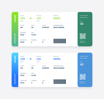 Boarding Pass - Daily UI 024 daily ui