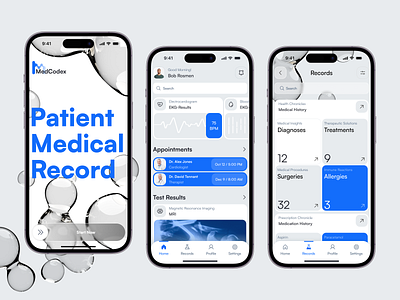 Patient Management Mobile App UX/UI Design app b2b blue crm dashboard design designer figma health healthcare healthcare saas management medtech mobile app patient telemedicine ui ux design web design wellness