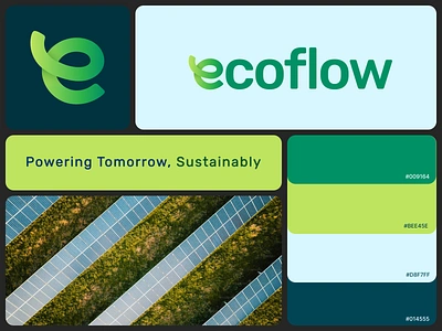 EcoFlow - logo Design brand branding energy graphic design green energy logo logo design solar sustainable