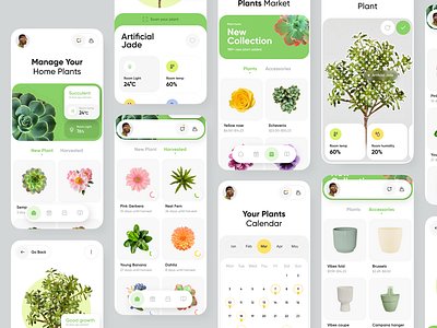 Plant Management App app design minimal sajon ui ux