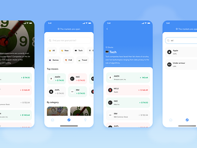 awam • Invest App • 2 blue finance invest ios mobile ui user interface ux