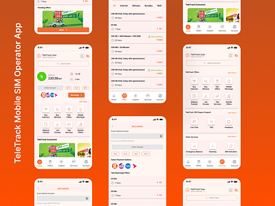 Telecom Service App UI figma telecom app telecom mobile app ui telecom solution teletrack ui design ux