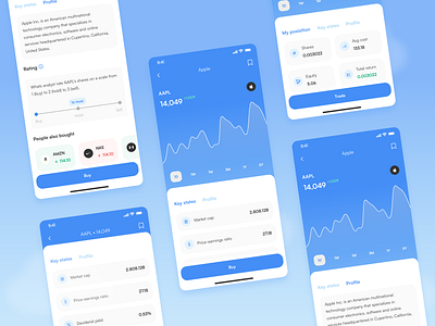 awam • Invest App • 4 blue finance invest ios mobile ui user interface ux