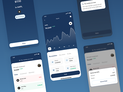 awam • Invest App • 6 blue finance invest ios mobile ui user interface ux