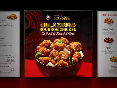 Panda Express x Hot Ones - Blazing Bourbon Chicken advertisement brand identity branding chinese food commercial fast food food campaign food retouching graphic design hot ones illustration jeffrey dirkse neon neon typography panda express retouching visual identity