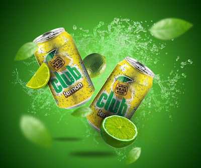 Poster Design for 'CLUB LEMON' Beverage Brand branding design flyer graphic design illustration luxury design minimal design poster