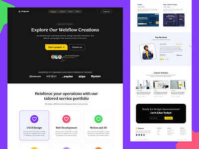 Web Design Agency Landing Page Template (Full Website) agency branding crm template design design agency free landing page full website design hero section hero section design landing page landing page design section uiux design web design webflow design webflow design agency webflow template website agency website design