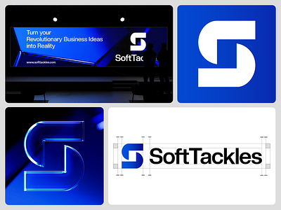 Softtackles | Logo & Brand Identity blue brand identity branddesign branding brandmark design graphic design identity kashifalisamo logo logomark logotype s tech technology visualidentity