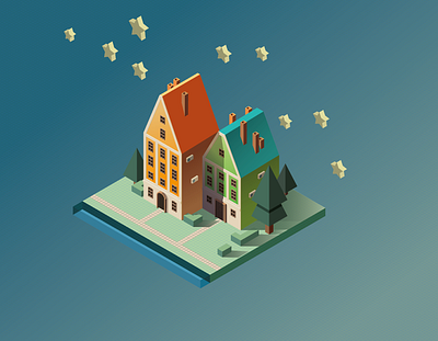 City Amsterdam 3d 3d design illustration