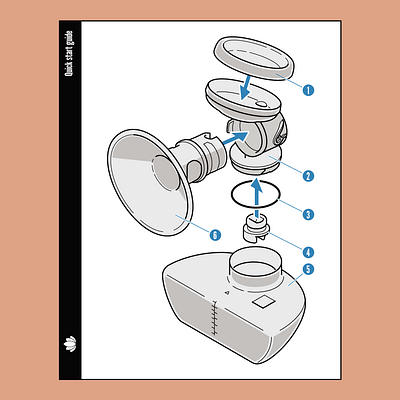 An exploded view for a quick start guide exploded view technical illustration user guide