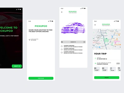 pickup go branding graphic design motion graphics ui