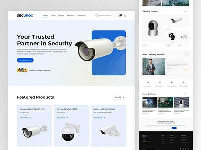 SECUROX- E-commerce Landing Page for CCTV & Security Solution cctv security website cctv website e commerce website ui ui ux design uidesign uiux design ux design