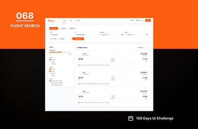 DAY-068 FLIGHT SEARCH 100 days ui 100days 100daysofui daily ui challenge design flight flight booking flight booking dashboard flight search ticket book ticket booking ticket booking dashboard ui user interface