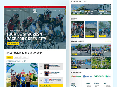 Tour de Siak 2024 - Web Design Exploration cycling landingpage sports ui uiux ux webdesign website