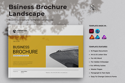 Business Brochure Template Landscape 3d animation business graphic design logo motion graphics