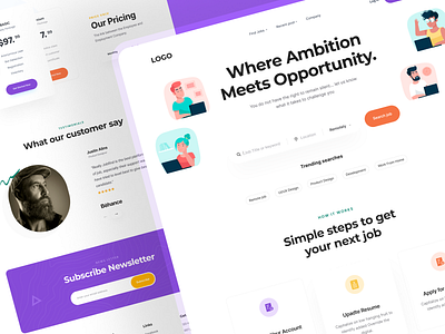 Job Portal - Landing Page branding design flat job portal job provider job services landing page ui user interface user interface design web application website