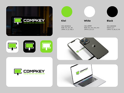 COMPKEY Logo branding business computer cyber security logo logos modern security simple tech