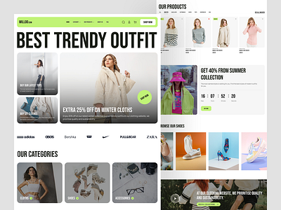 Willo.com - Landing page for clothing store animation branding design graphic design ui uiux ux