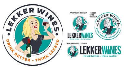 Lekker Wines – Visual Identity branding illustration logo south africa typography vector wine merchant wines