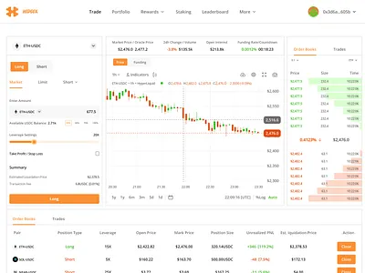 Perpetual Dex- HEDGEX Light Mode design ui ux