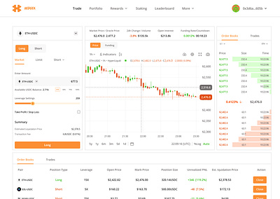 Perpetual Dex- HEDGEX Light Mode design ui ux