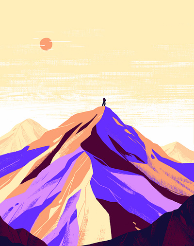 The Alps backpacking design hiking illustration mountain nature procreate the alps web illustration