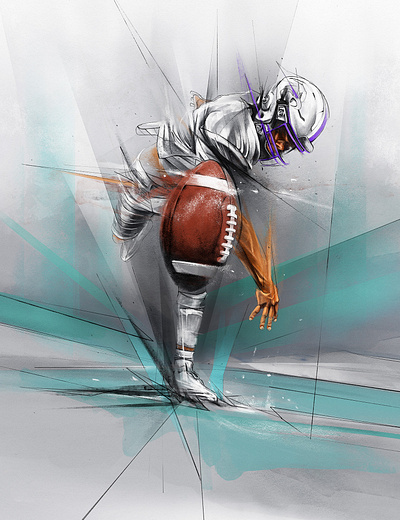 American Football adobe drawing geometric graphite illustration lineart nfl nike