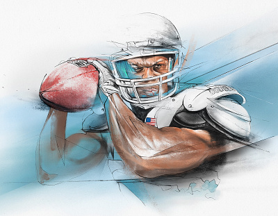 American Football adobe drawing illustration nfl nike pencil